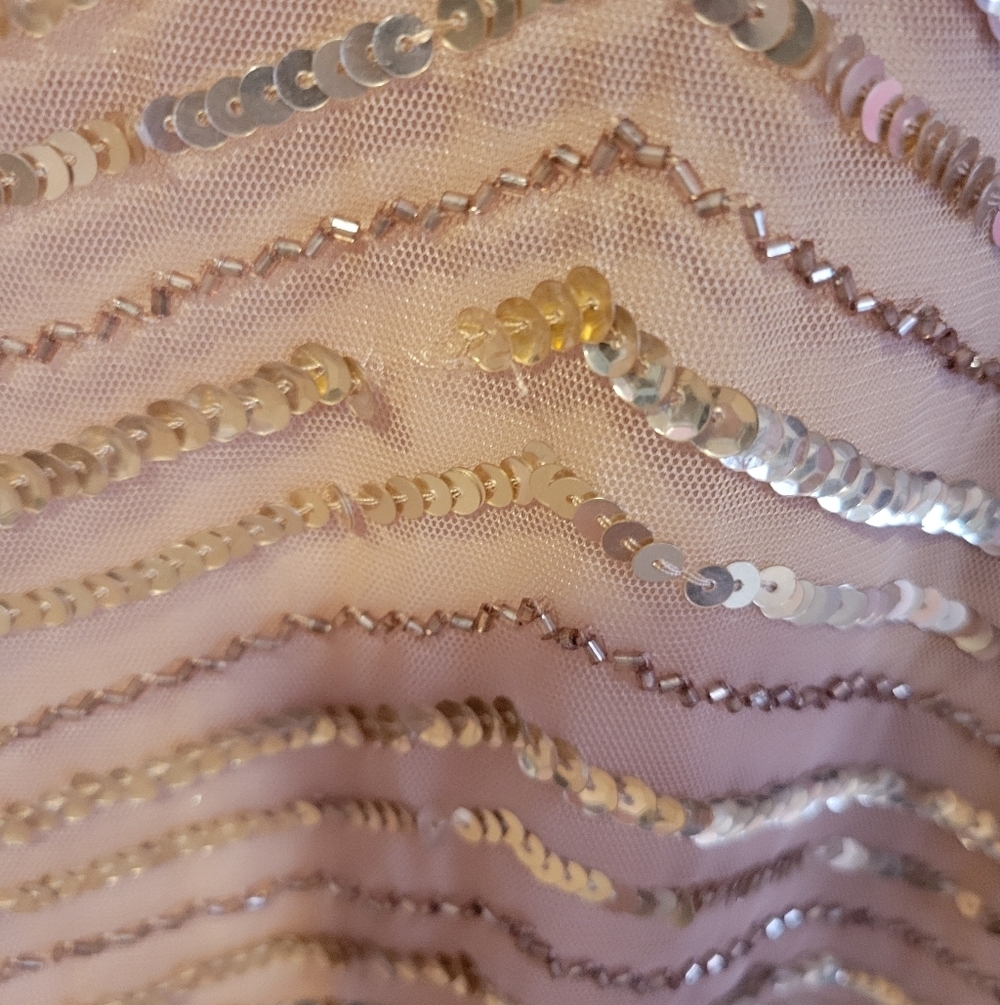 Adrianna Papell Rose Gold Sequin Midi Dress - Picture 6 of 12